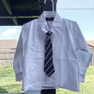 Button up with clip on tie